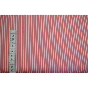 Poplin Bomuld Stripe Coral
