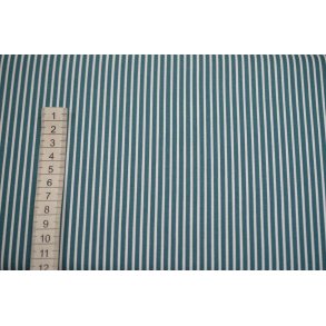 Poplin Bomuld Stripe Petrol