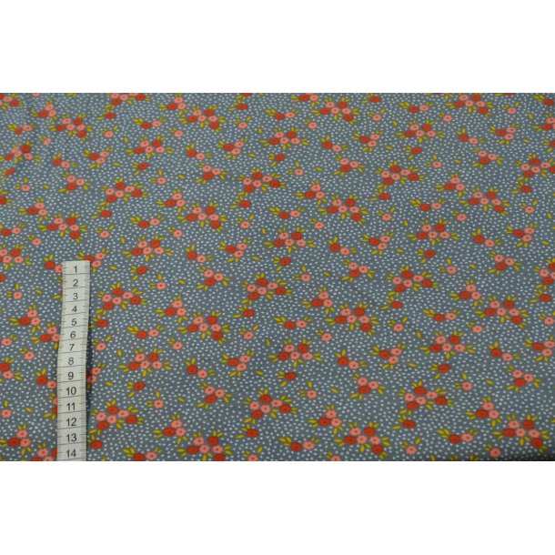 �kotex bomulds jersey Gr� m/sm� blomster