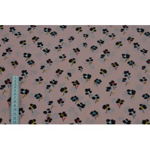 Bl�d polyester Laksefarvet m/blomster