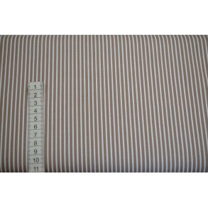 Poplin Bomuld Stripe Taupe
