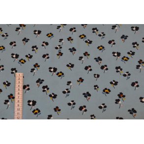 Bl�d polyester Aqua m/blomster