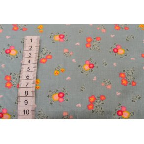 �kotex bomulds fl�jl Sartgr�n m/blomster