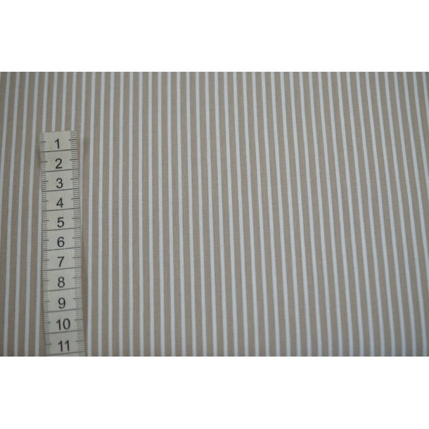 Poplin Bomuld Stripe Sand