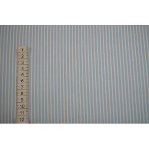 Poplin Bomuld Stripe Light Blue
