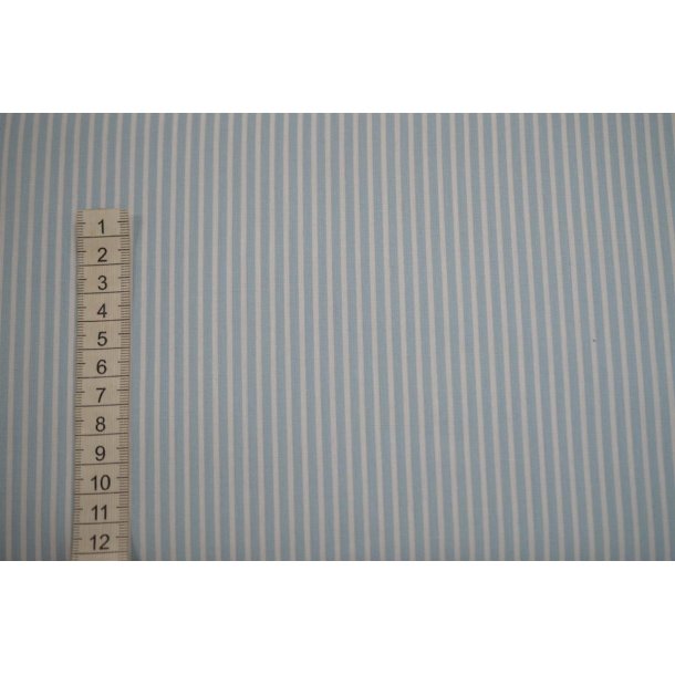 Poplin Bomuld Stripe Light Blue