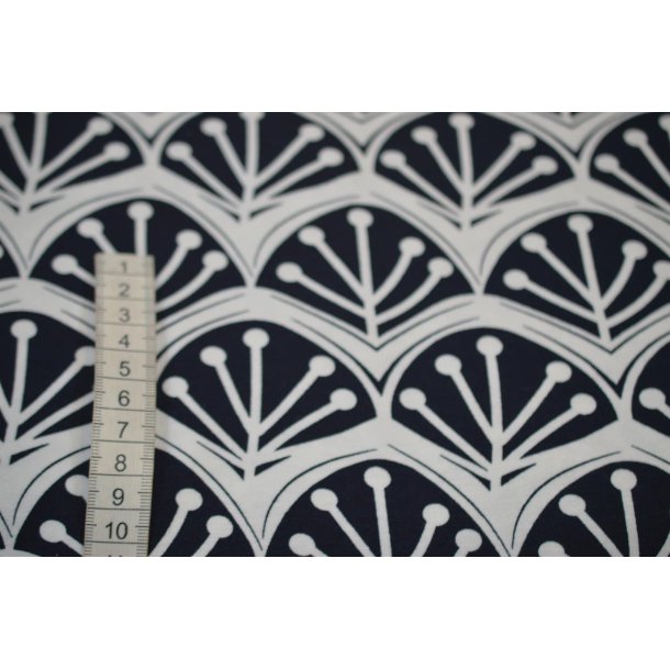 Viscose jersey Sort m/print