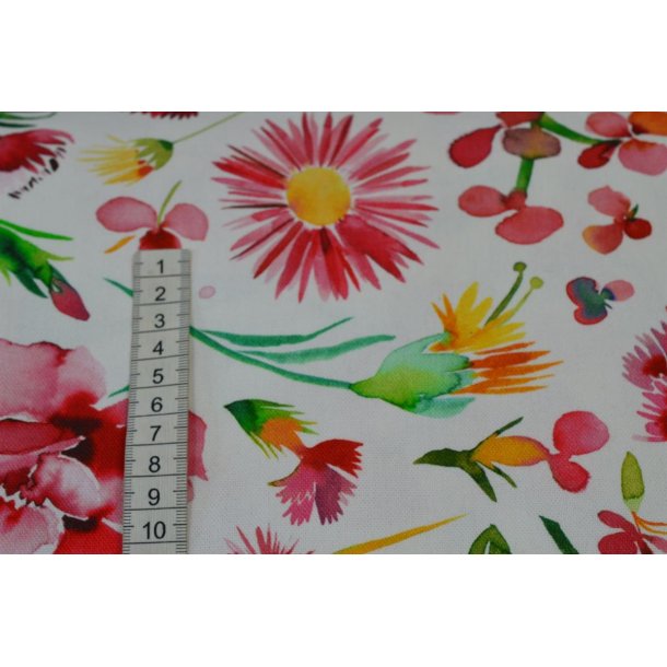 Canvas Hvid m/blomster