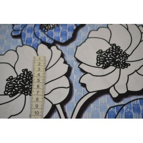 Viscose jersey m/blomster