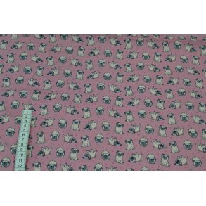 Poplin/bomuld Rosa m/Mops