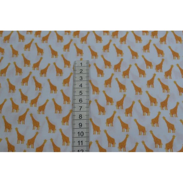 Bomuld/poplin Hvid m/Giraf