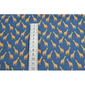 Bomuld/poplin Bl� m/Giraf