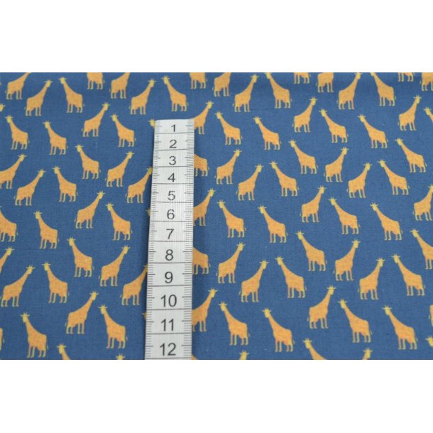 Bomuld/poplin Bl� m/Giraf