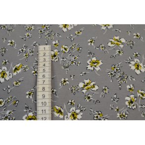 Viscose jersey Gr� m/blomster