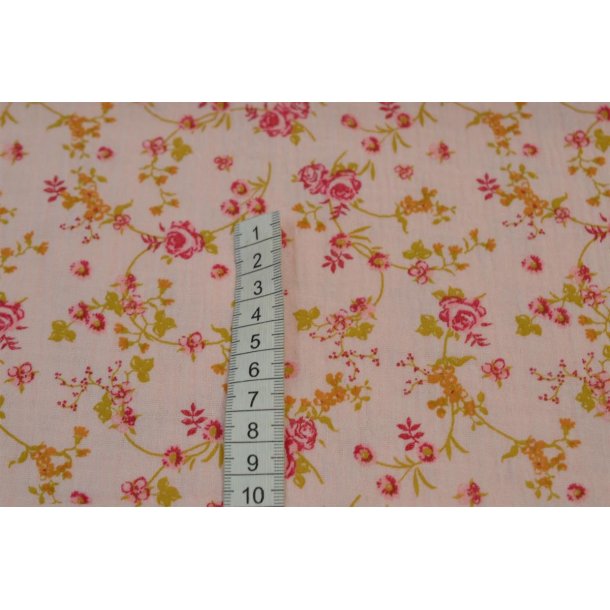 Double gauze Melon m/blomster