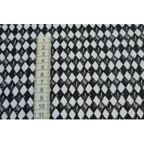 Bomuld/poplin sort/hvid m/print