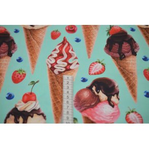 �kotex bomulds jersey Mint m/Isvaffel