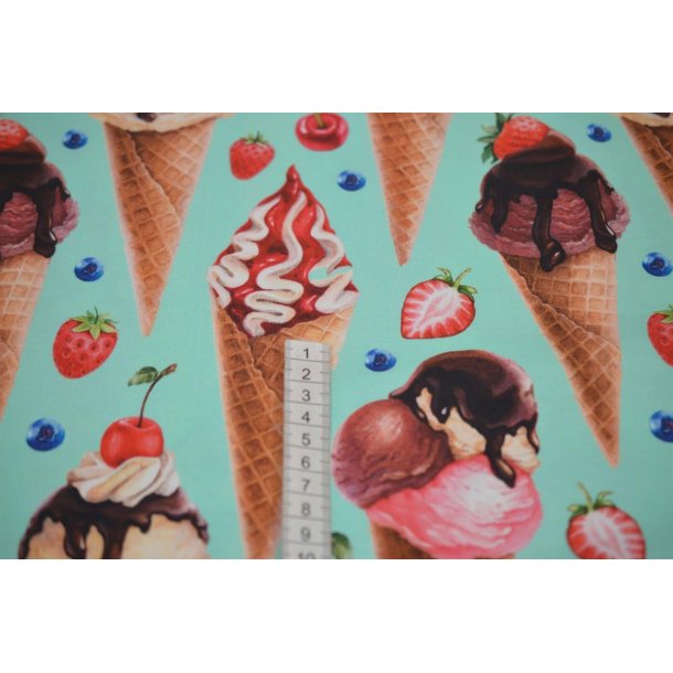 �kotex bomulds jersey Mint m/Isvaffel