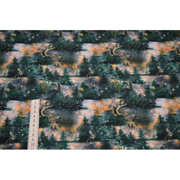 �kotex bomulds jersey m/Dyr i skoven