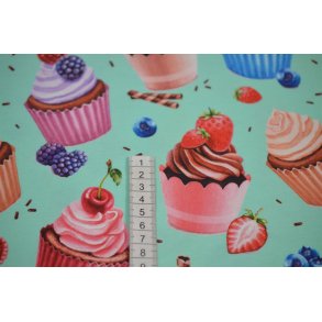 �kotex bomulds jersey Mint m/Cupcakes