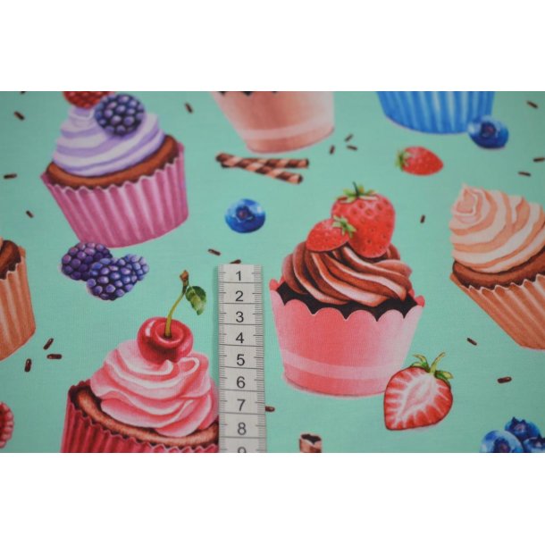 �kotex bomulds jersey Mint m/Cupcakes