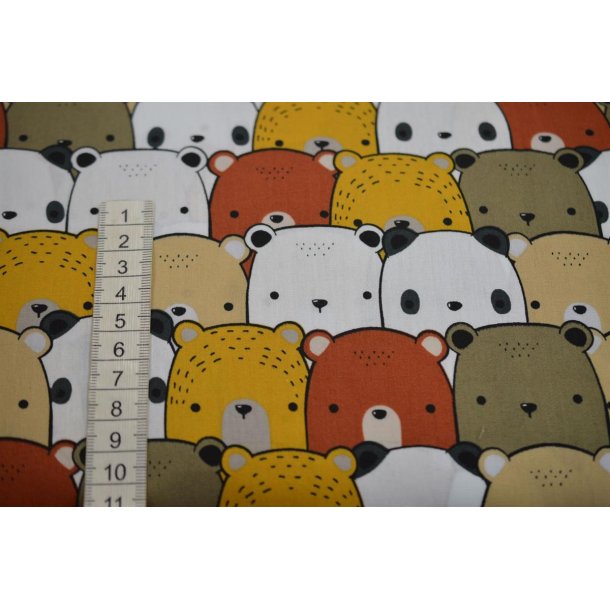 �kotex bomuld/poplin m/Bamsehoveder