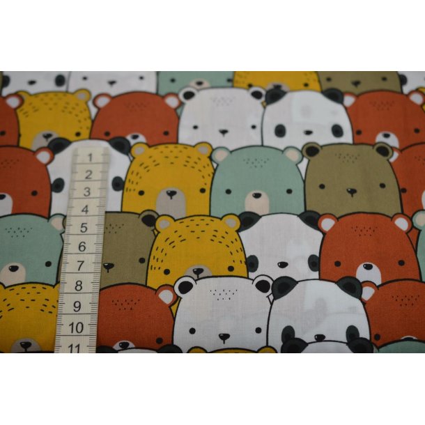 �kotex bomuld/poplin m/Bamsehoveder