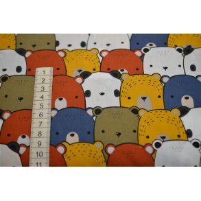 �kotex bomuld/poplin m/Bamsehoveder