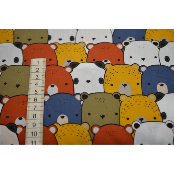 �kotex bomuld/poplin m/Bamsehoveder