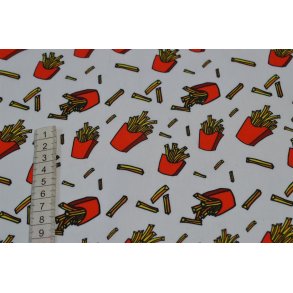 �kotex Bomuld Poplin m/Pommes Hvid bund