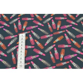 �kotex Bomuld Poplin m/ L�bestifter Sort bund