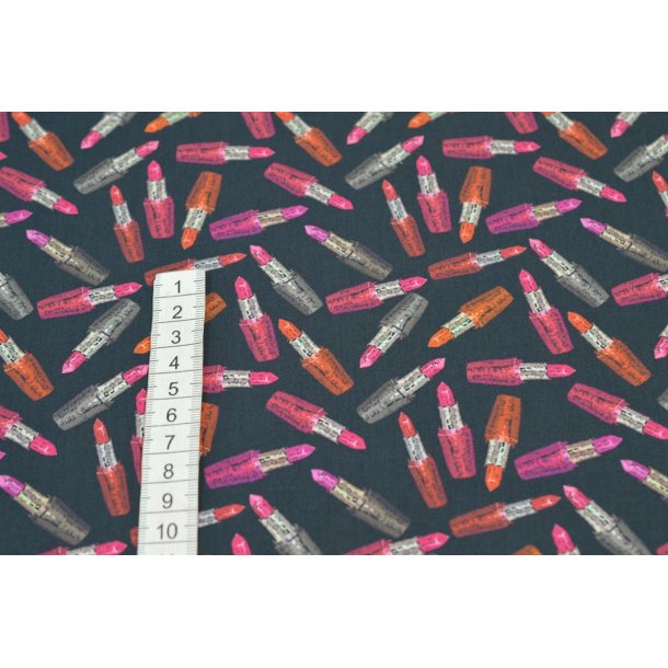 �kotex Bomuld Poplin m/ L�bestifter Sort bund