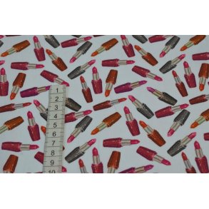 �kotex Bomuld Poplin m/L�bestifter Hvid bund