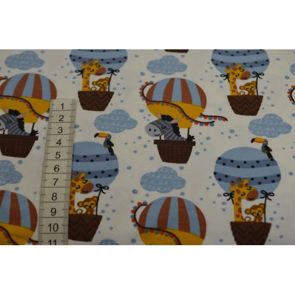 �kotex bomulds jersey Vilde dyr i luftballon