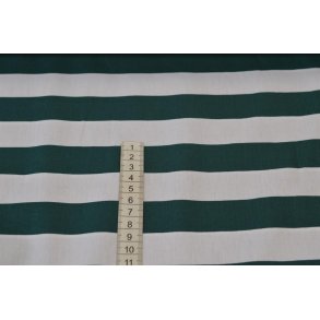 Stribet bomuld/poplin Gr�n/hvid