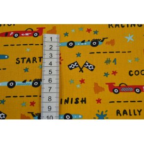 Bomuld/poplin Karry m/racebiler