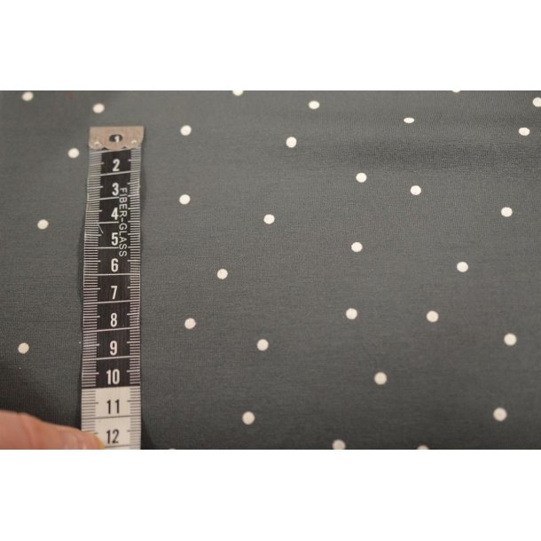 Viscose jersey Gr� m/prikker