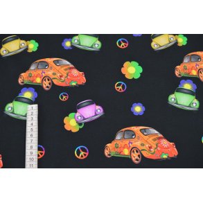 �kotex Bomulds Jersey Folkevogne, sort bund                                                                     