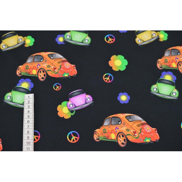 �kotex Bomulds Jersey Folkevogne, sort bund                                                                     