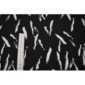 Polyester Sort m/hvid m�nster