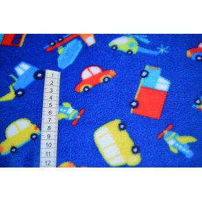 Minky fleece Kobolt m/bil, fly mm