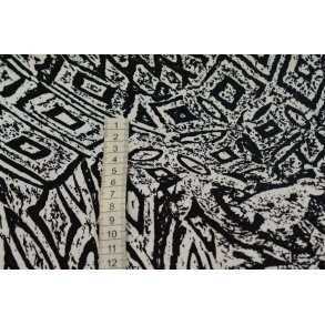 �kotex bomulds jersey m/Sort/hvid print