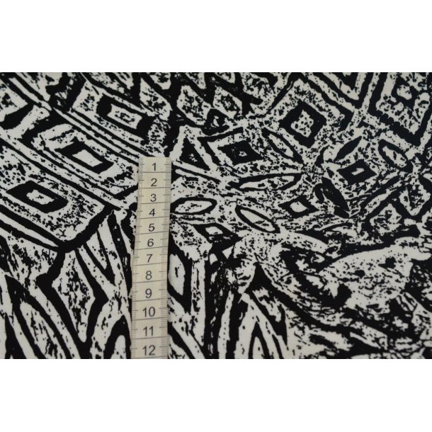 �kotex bomulds jersey m/Sort/hvid print