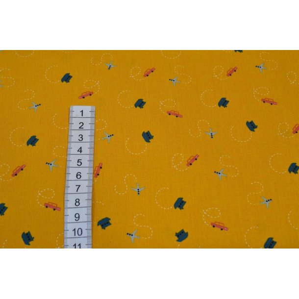 Bomuld/poplin Karry m/ fly, skibe m.m