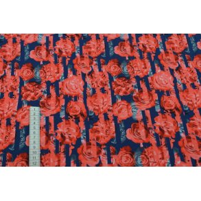 Viscose jersey m/blomster