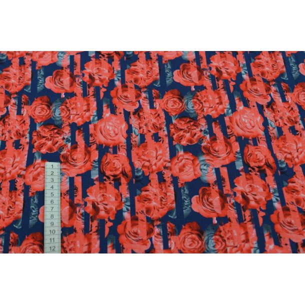 Viscose jersey m/blomster