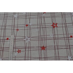 Bomuld /polyester m/Glitter og Stjerner