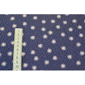 Bomuld/poplin Bl� m/blomster