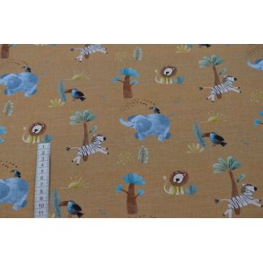 �kotex bomulds jersey m/Zebra og Elefant