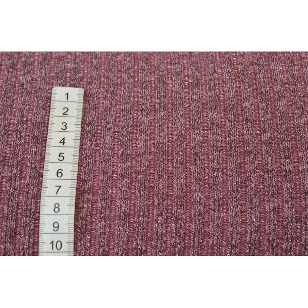 Gammelrosa ribstrik m/glimmer